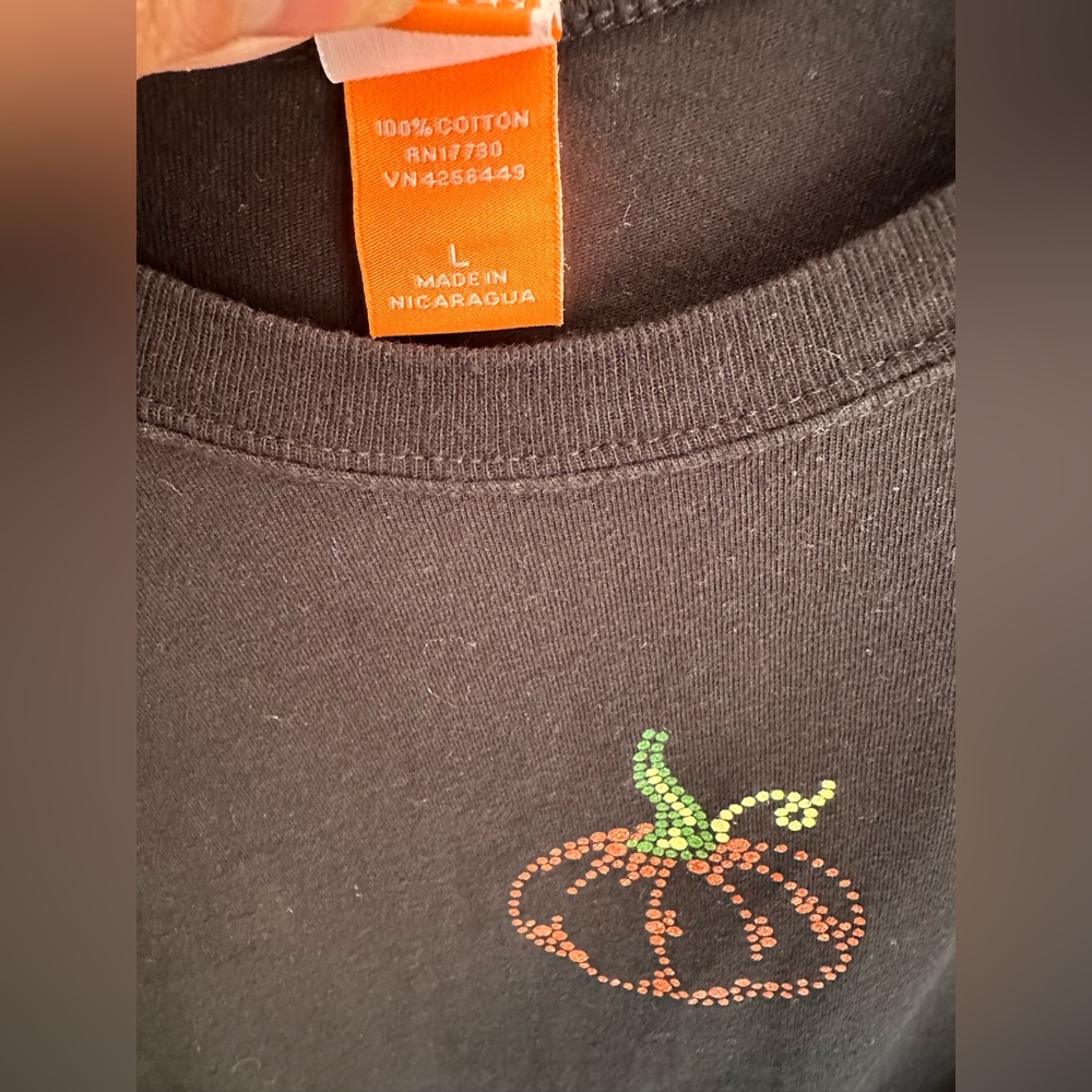 Black Long Sleeve Target Shirt Pumpkin Design for autumn Halloween vintage 2000 - Picture 6 of 9